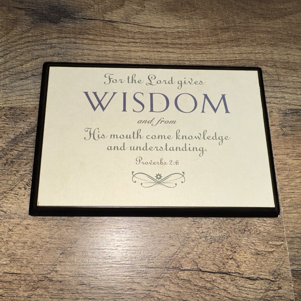 Unbranded Wisdom Plaque Unisex 4x6 Cream New Proverbs 2:6 Christian Wall Art
